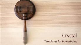  Presentation with gavel - Cool new theme with wooden table top view backdrop and a lemonade colored foreground