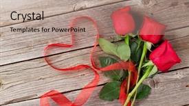  Presentation with shape heart - Cool new PPT theme with wooden table valentines day background backdrop and a coral colored foreground