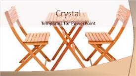  Presentation with chairs - Amazing slides having wooden-table-with-chairs-isolated backdrop and a sky blue colored foreground