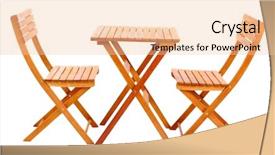  Presentation with flowers on white wooden - PPT theme having wooden table with chairs isolated background and a lemonade colored foreground
