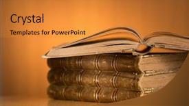  Presentation with history - Slides with wooden table with free background and a gold colored foreground