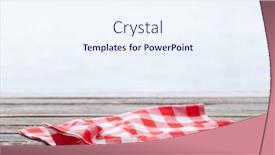  Presentation with tablecloth - PPT theme enhanced with wooden-table-with-tablecloth background and a sky blue colored foreground