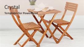  Presentation with table setting - Audience pleasing theme consisting of wooden table with tea table backdrop and a lemonade colored foreground