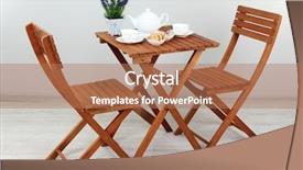  Presentation with table setting - Audience pleasing slide deck consisting of wooden table with tea table backdrop and a coral colored foreground