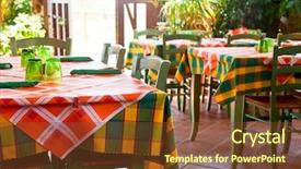  Presentation with old wooden table food - Colorful presentation enhanced with wooden tables and chair backdrop and a tawny brown colored foreground