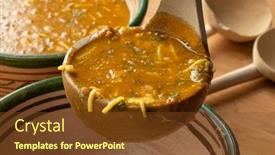  Presentation with moroccan - Presentation theme featuring wooden-tablespoon-with-moroccan-harira background and a tawny brown colored foreground