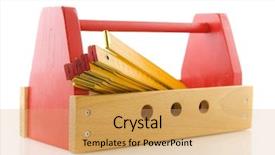  Presentation with carpenter - Beautiful PPT theme featuring wooden toolbox for the carpenter backdrop and a yellow colored foreground