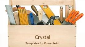  Presentation with tools - Theme enhanced with wooden toolbox with tools isolated background and a lemonade colored foreground