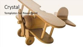  Presentation with wooden toy - Presentation theme featuring plane children - wooden toy airplane isolated background and a lemonade colored foreground