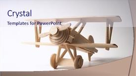  Presentation with wooden toy - PPT layouts enhanced with wooden toy airplane on old background and a sky blue colored foreground