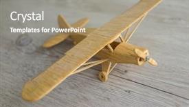  Presentation with wooden toy - Audience pleasing presentation design consisting of wooden toy airplane backdrop and a gray colored foreground