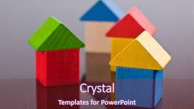  Presentation with wooden toy - Cool new presentation theme with wooden toy block house backdrop and a tawny brown colored foreground