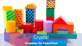  Presentation with build - Cool new theme with wooden toy block to build a house backdrop and a teal colored foreground