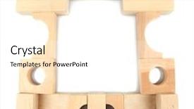  Presentation with wooden building blocks - Colorful slide set enhanced with wooden toy blocks isolated backdrop and a white colored foreground