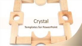  Presentation with wooden building blocks - Cool new presentation design with wooden toy blocks isolated backdrop and a lemonade colored foreground
