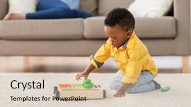  Presentation with baby blocks - Beautiful PPT layouts featuring wooden toy blocks kit backdrop and a soft green colored foreground