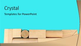  Presentation with wooden toy - Amazing presentation theme having wooden toy blocks on blue backdrop and a cyan colored foreground