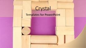  Presentation with wooden toy - Slide deck with wooden toy blocks on purple background and a lemonade colored foreground