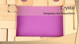  Presentation with colour blocking building blocks - Audience pleasing presentation design consisting of wooden toy blocks on purple backdrop and a lemonade colored foreground