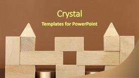  Presentation with wooden toy - Cool new slide set with wooden toy blocks on table backdrop and a  colored foreground