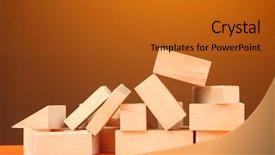  Presentation with pineapple a yellow wooden - Colorful presentation design enhanced with wooden toy blocks on table backdrop and a gold colored foreground