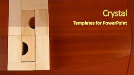  Presentation with wooden toy - Presentation design featuring wooden toy blocks on wooden background and a  colored foreground