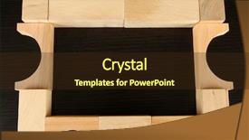  Presentation with wooden building blocks - Slide set having wooden toy blocks on wooden background and a  colored foreground