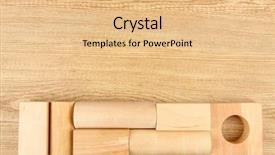  Presentation with wooden building blocks - Beautiful theme featuring wooden toy blocks on wooden backdrop and a coral colored foreground