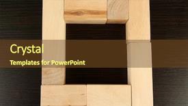  Presentation with wooden building blocks - Cool new PPT theme with wooden toy blocks on wooden backdrop and a  colored foreground