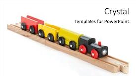  Presentation with wooden toy - Colorful presentation theme enhanced with wooden toy colored train isolated backdrop and a white colored foreground
