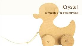  Presentation with duck - Theme enhanced with wooden toy duck on white background and a cream colored foreground
