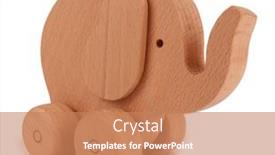  Presentation with wooden toy - PPT theme enhanced with wooden-toy-elephant-on-wheels background and a coral colored foreground