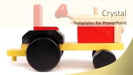  Presentation with wooden toy - PPT layouts consisting of wooden-toy-farm-tractor-vintage background and a cream colored foreground