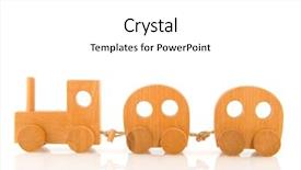  Presentation with wooden toy - PPT theme enhanced with wooden toy locomotive with wagons background and a white colored foreground