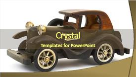  Presentation with wooden toy - Beautiful presentation theme featuring wooden toy retro car isolated backdrop and a tawny brown colored foreground