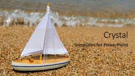 Presentation with sail - Beautiful slides featuring wooden toy sail boat backdrop and a coral colored foreground
