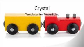  Presentation with wooden toy - Cool new PPT theme with wooden toy train isolated backdrop and a white colored foreground