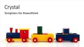  Presentation with wooden toy - Slides enhanced with wooden toy train with colorful background and a white colored foreground