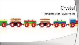  Presentation with wooden toy - Presentation theme enhanced with wooden toy train background and a white colored foreground