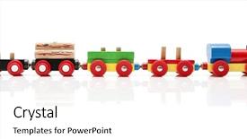  Presentation with subtle - Slides consisting of wooden toy train background and a white colored foreground