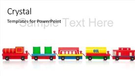  Presentation with wooden toy - Amazing PPT theme having wooden toy train backdrop and a white colored foreground