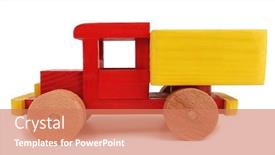  Presentation with wooden toy - Beautiful theme featuring wooden-toy-truck-for-children backdrop and a coral colored foreground