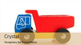  Presentation with truck driver - PPT layouts consisting of wooden toy truck with driver background and a yellow colored foreground