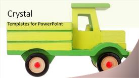  Presentation with wooden toy - Theme enhanced with wooden toy truck background and a blonde colored foreground
