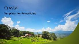  Presentation with toraja - Cool new presentation design with sulawesi - wooden traditional toraja's homes backdrop and a teal colored foreground