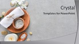  Presentation with shape - Colorful presentation enhanced with wooden tray in round shape backdrop and a light gray colored foreground