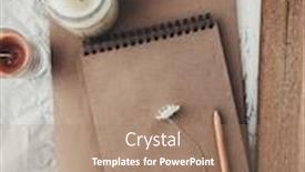  Presentation with eco paper - Audience pleasing presentation design consisting of flowers craft paper and sketchbook backdrop and a coral colored foreground