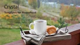  Presentation with wooden lighting - Audience pleasing slide set consisting of wooden tray with light breakfast backdrop and a coral colored foreground