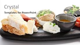  Presentation with camembert - Audience pleasing slides consisting of wooden-tray-with-snacks-closeup backdrop and a white colored foreground