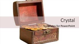  Presentation with treasure gold - Cool new presentation theme with wooden treasure chest with gold backdrop and a soft green colored foreground